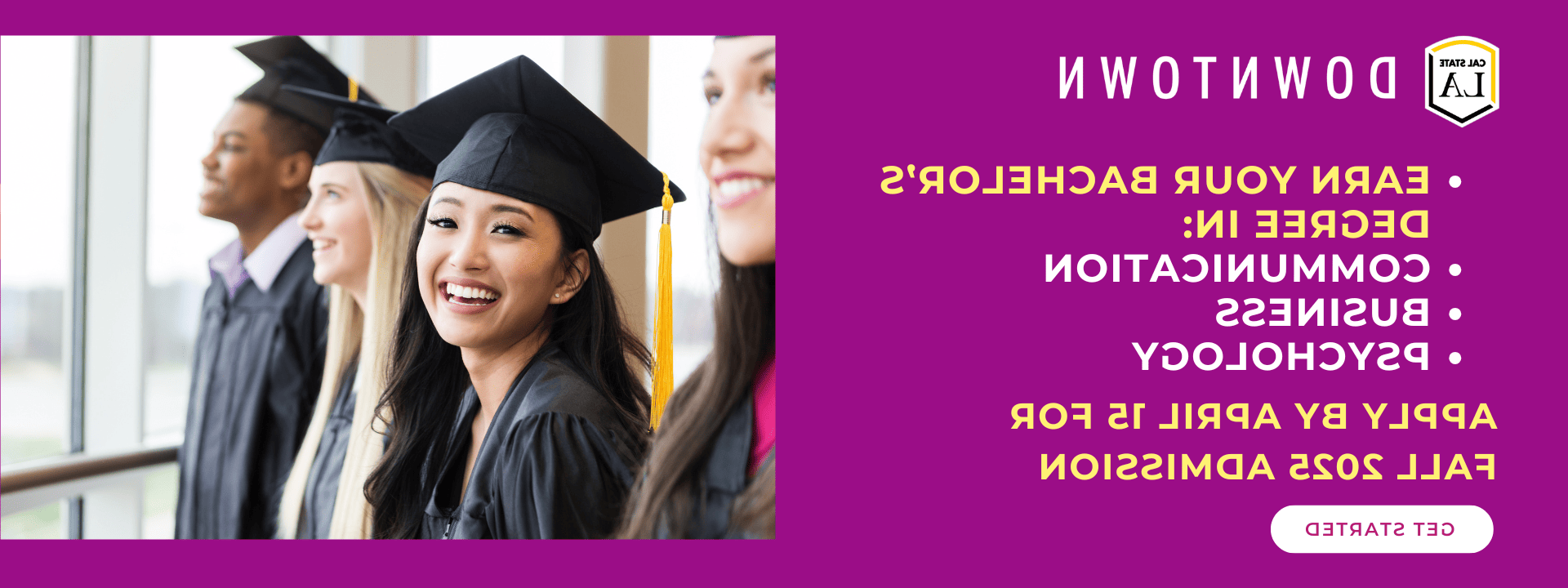 Female graduate in black cap and gown.